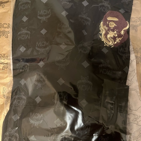 MCM X BAPE MONOGRAM SHARK HOODIE color black size S - Picture 9 of 11